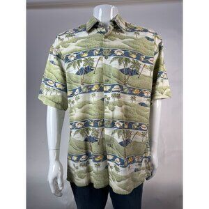 Pierre Cardin Vintage Hawaiian Golf Shirt M Cotton